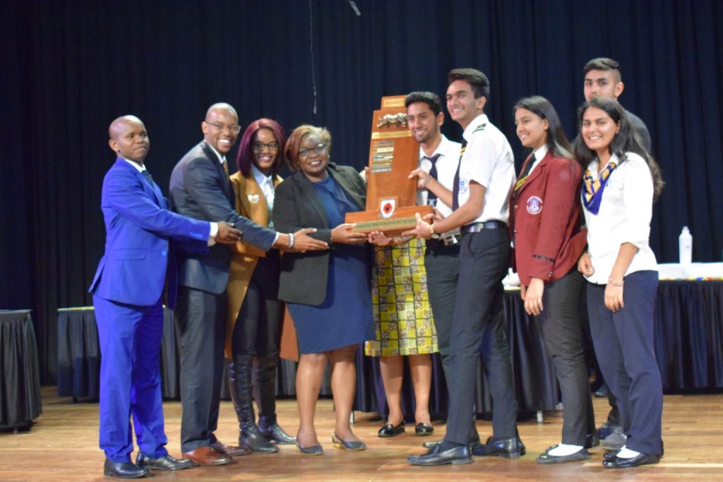 Winners of the 2019 Rhino cup Debate Challenge Premier Academy
